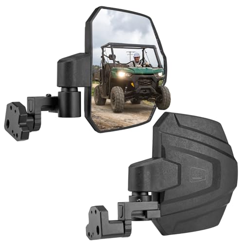 KEMIMOTO Large UTV Side Mirror Compatible with 2016-2026 Can-am Defender HD 5/7/8/9/10 MAX Models Fit Half-door Full-door Extension Adjustable Upgrade Adjustable Range