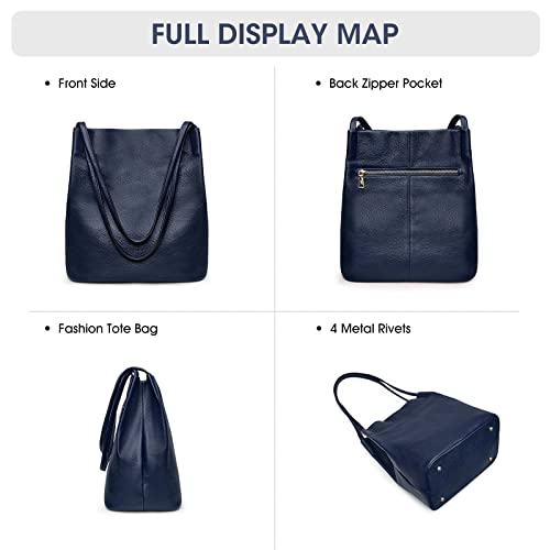 Image of Kattee Genuine Leather Tote Handbag for Women | Soft genuine leather tote with a secure magnetic snap closure for work, shopping, and everyday use.