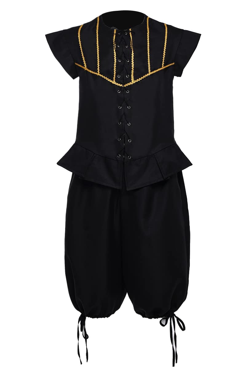 BPURB Costume de Pirate Steampunk pour Homme Gilets avec Pantalon Déguisement Pirate Renaissance Médiévale Halloween Costume