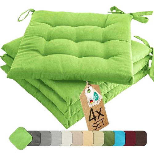 etérea Coussin de Chaise de Jardin 40x40 chaises Exterieur Galette de Chaise Coussins intérieur 4 Pièces de Coussins 40 x 40 cm Vert