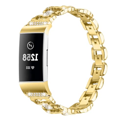 Fitbit Charge 4�p�o���h ���f�B�[�X �����Y �X�e�����X�X�`�[�� �L���L�����^�������p�r���v�o���h ���X�g�o���h �u���X���b�g�X�g���b�v Fitbit Charge 3/Charge 4/Charge 3 SE�p (�S�[���h)