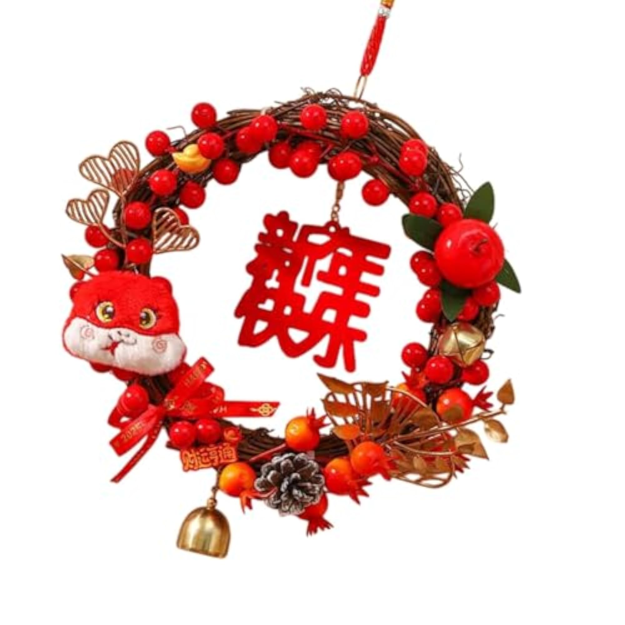 DIY Artificial Wreath for New Year Festival Decoration