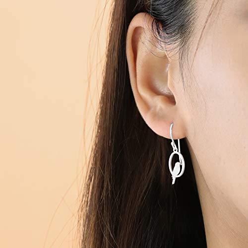 Boma Jewelry Sterling Silver Bird On A Perch Oval Dangle Earrings2