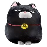 Higemanju Amuse Cat Schwarze Grumpy Cat Katze - Manga Anime Otaku Kawaii Stofftier - Plüschtier Plush Cat Katze Merchandise zum Kuscheln Original aus Japan Höhe 13cm