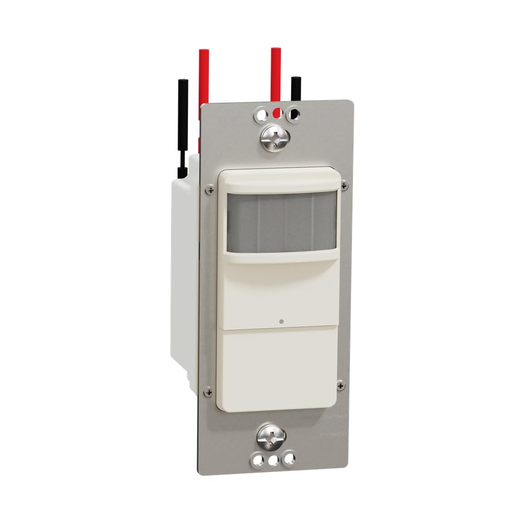 Square D by Schneider Electric Square D X Series PIR Motion Occupancy/Vacancy Sensor Light Switch, 10 Amp, Matte Light Almond (SQR73101LA)