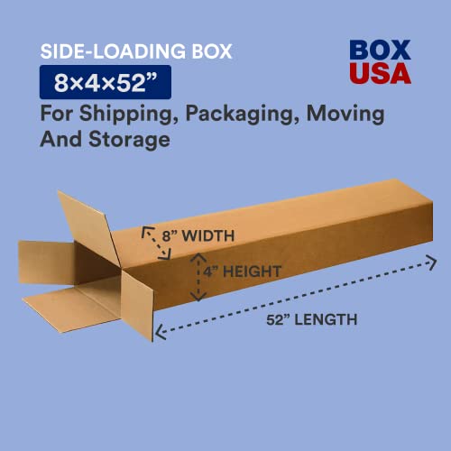 Image of Box USA Moving Boxes Long 8 inchL x 4 inchW x 52 inchH, 15-Pack | Corrugated Cardboard Box for Packing, Shipping and Storage 8x4x52 8452
