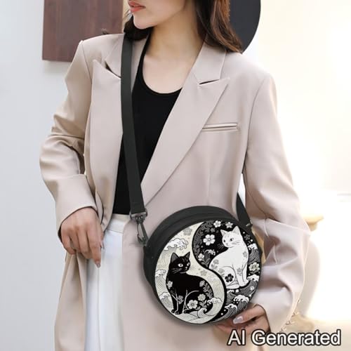 Image of Women Novelty Round Clock Shape Zippered Clock Purses for Women Tote Handbag Shoulder Bag, Gift for Mom Girlfriend