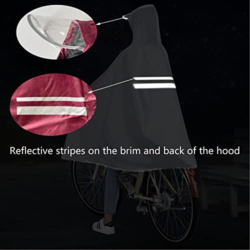 Waterdichte Fietsponcho, Winddichte Fietsen Fiets Regenjas Poncho, Herbruikbare Regenponcho, met Kap, voor Fietsen, Mountainbikes, Elektrische Fietsen (Rood) - Afbeelding 6