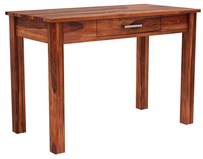 Image of Solid Wood Folding Study Table Laptop Computer Pc Writing Foldable Desk for Home & Office Space Saving Sleek Design (Teak-Finish, Standard)
