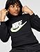 Nike Kid's Sportswear Club Fleece Hoodie, Black/White/Light Liquid Lime, Large