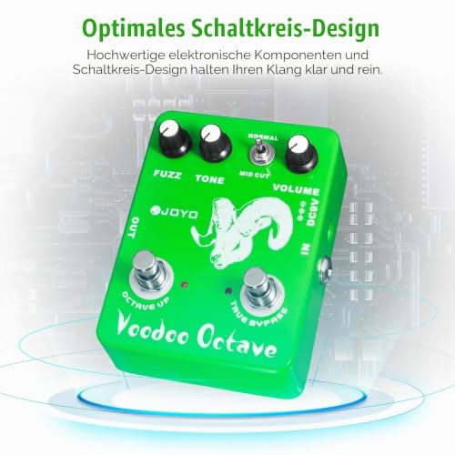 JOYO Octave Fuzz Pedal Germanium Fuzz für 60er Rock mit Mid-Cut für E-Gitarre True Bypass (Voodoo Fuzz JF-12)