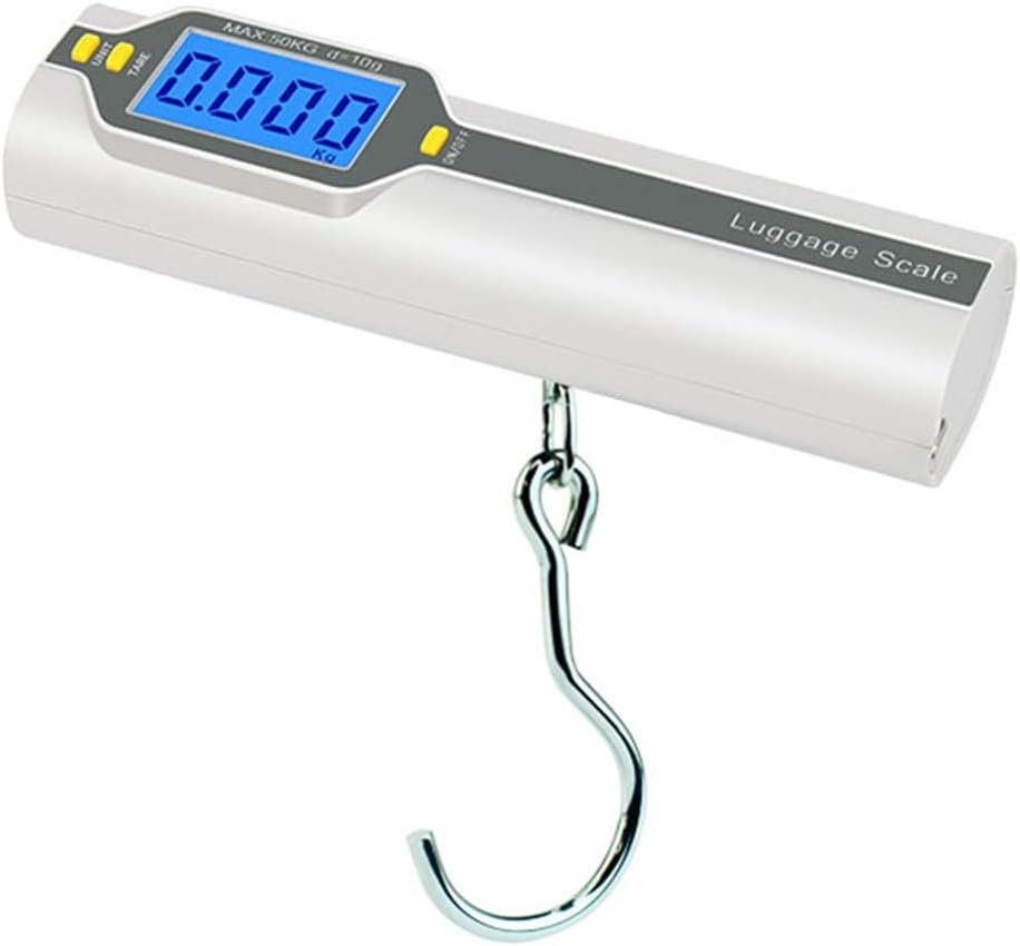 XBWEI Digital Luggage Scale Hanging Hook Scale Tape Measure 50kg X 10g for Traval Luggage Suitcase Bag Weight Scale Scales