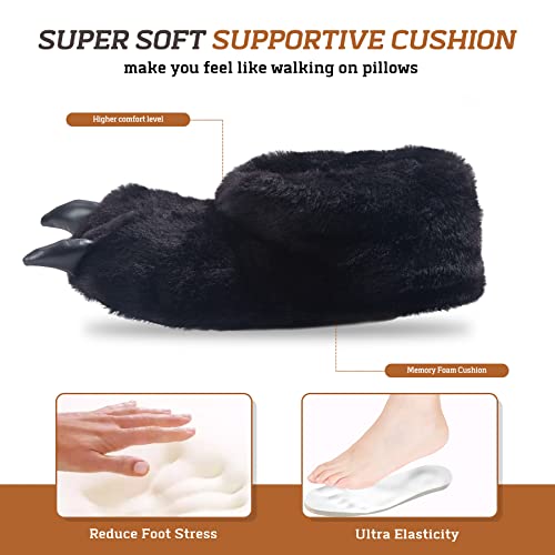 Animal Paw Slippers Plush Warm Home Closed Back Shoes Fluffy Funny Furry Claw for Kids Boys Girls Adults Women Cosplay Holiday Indoor Winter2