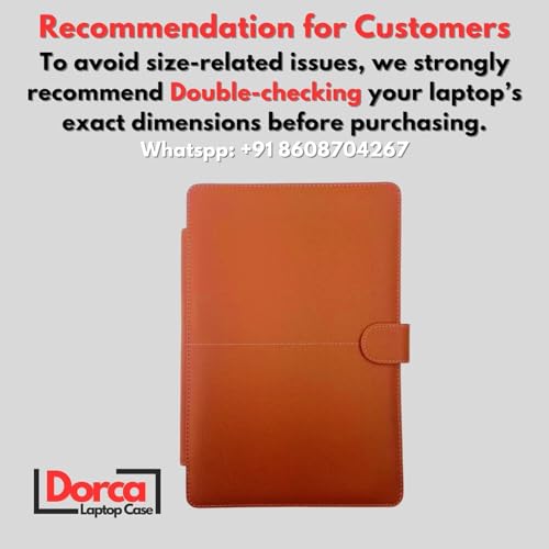 Image of Dorca Premium PU Leather Laptop Sleeve for Motorola Motobook 60 Pro (14IAH101) 14-inch- Slim Fit, Water-Resistant, Shockproof Protective Cover (Brown)