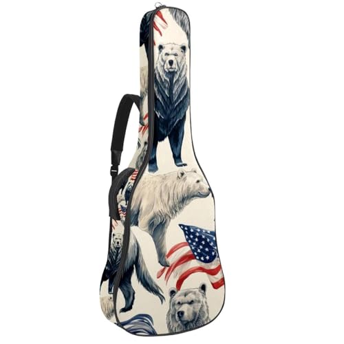 Sac pour guitare coloré au motif drapeau américain et animaux pour sublimer votre acoustique