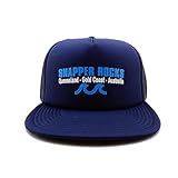 Snapper Rocks Australia - Worldclass Surfspots Collection Foam Mid Profile Trucker Surf Hat - Navy Blue Hat with Ocean Blue Snapper Logo