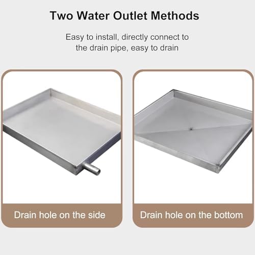 Leak-Proof Stainless Steel Drip Pan for Window AC & Mini Split Units - Durable Drain Tray with Raised Edge, Dishwasher Safe, Essential Air Conditioner Accessory,100x50cm/39x20in