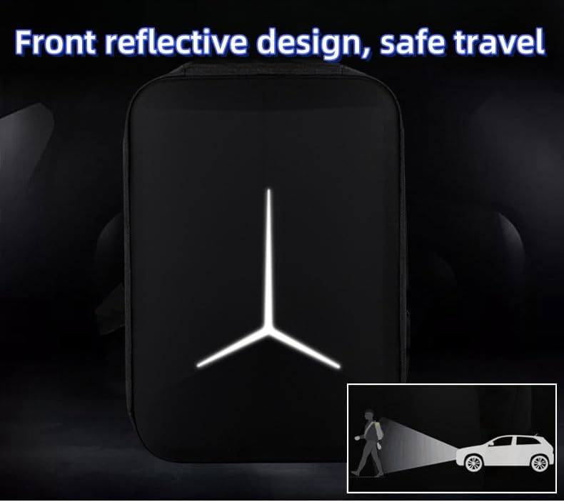 Hard Shell Business Backpack Travel Laptop backpack USB port backpack Daily laptop backpack Waterproof travel backpack (Blue) - Image 6