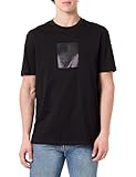 Cotone Jersey Armani Exchange One Block Up, Rubbered And Satin Logo T-Shirt, Nero, S Uomo