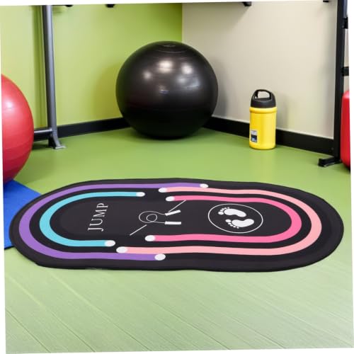 Tapete para entrenamiento con cuerda Jump Rope Training Mat ovalado antideslizante de 31.5x19.3 pulgadas con absorción de impacto miniatura 5