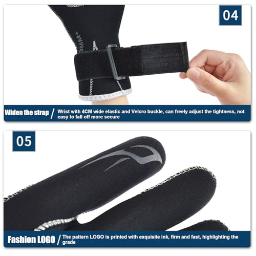 Guantes de buceo de neopreno para hombre y pesca en agua fría con agarre mejorado 7