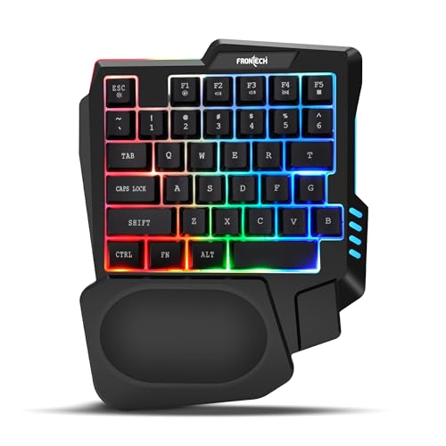 Image of FRONTECH KB-0008P Dragon Fox Rainbow Backlit Gaming Keyboard | 35 Anti-Ghosting & Mechanical Keys | USB Wired Compact Keyboard for PC & Laptop | Windows Compatible | Plug & Play