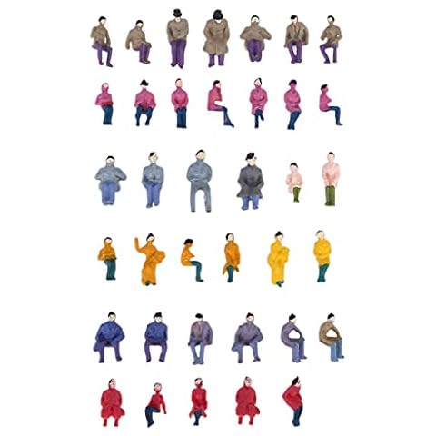 Sharplace 50x Painted Model Train Figures Cover