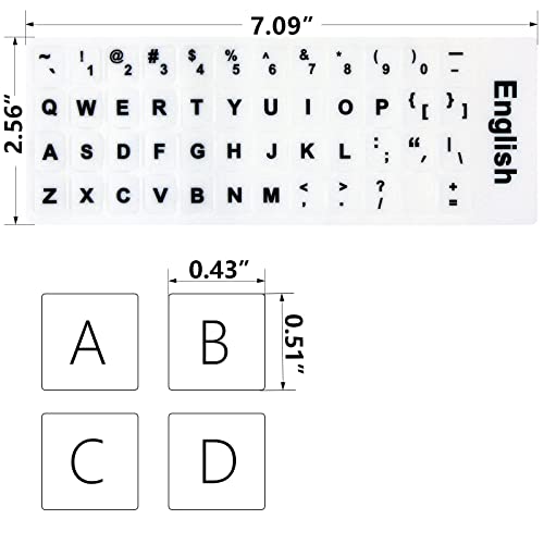Autocollant pour clavier anglais stickers de rechange ordinateur bureau PC - 2