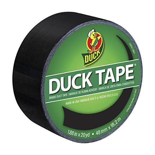Image of Duck 285636 Color Duct Tape 3-Pack, 1.88 Inches x 20 Yards, 60 Yards Total, 3-Roll Pack, Black, 3 Piece