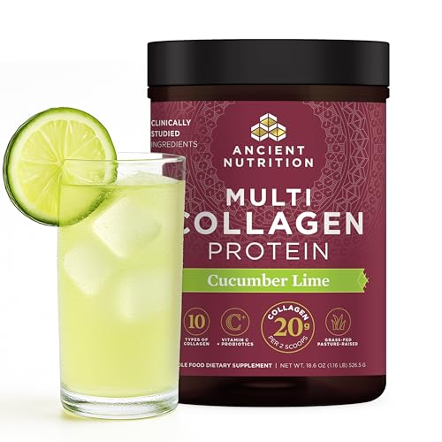 Ancient Nutrition Multi Collagen Protein Powder, Cucumber Lime, 18.6oz