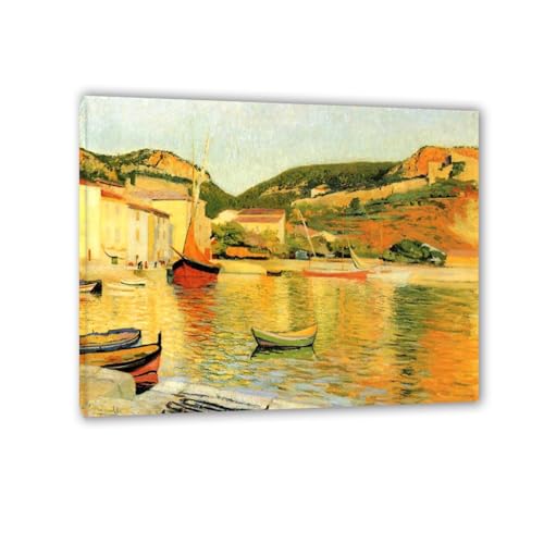 Affiche Le port de Cassis de qualité musée avec cadre pour mur élégant