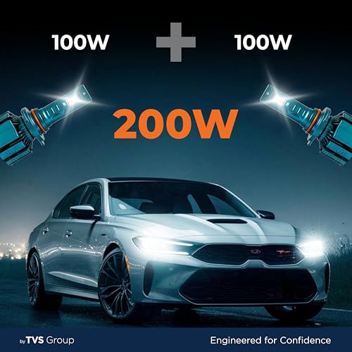 Image of myTVS 200W LED Car Headlight Bulbs | 20000LM Super Bright 6000K LED Conversion Kit | High Power Waterproof Headlamps | Plug & Play, Long-Lasting, Universal Fit, 2-Year Warranty LED9-HB3