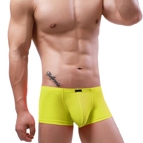 Men's Bluge Boxer Briefs U-Hance Underwear Breathable Pouch Underpanties for Men