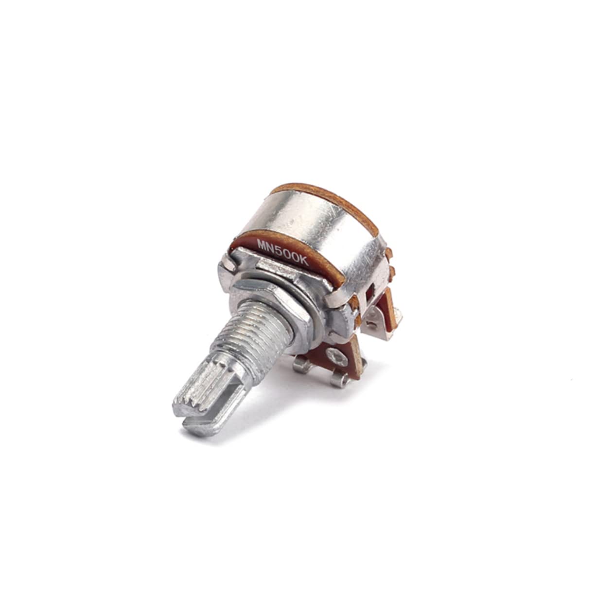 FAVOMOTO 2pcs Long Knurled Guitar Volume Potentiometer Mn500k Split Shaft Audio Taper Pot