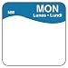 DayMark 1100341 MoveMark Day of the Week Trilingual Removable Label, Monday, 1" x 1", Blue (Roll of 1000)