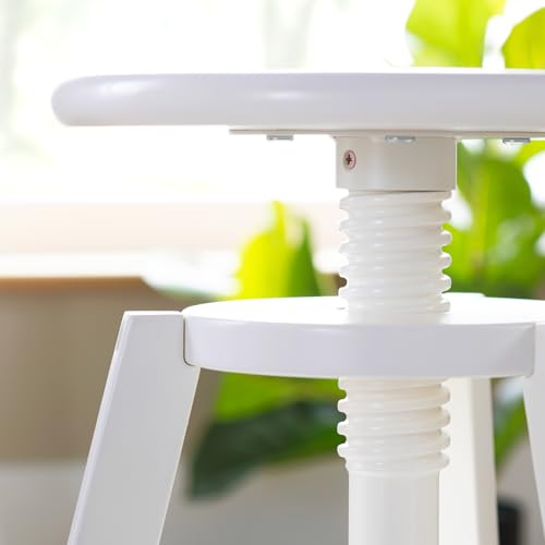 Image of Guidecraft Adjustable Drafting Wooden Stool-White: Drafting Chair for Kids, 16 inch-18 inch Inch Toddler Stool for Kids' Art Studio Furniture | Adjustable Height Chair for Drawing, Painting, and Crafting