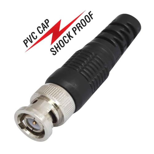 Image of MX BNC Male Connector Pack of 10, Coaxial RF Plug for CCTV Camera & Video Surveillance Systems, Compatible with RG59 /RG6 Cable, Durable Metal BNC Connector with Secure Bayonet Lock, Easy Installation