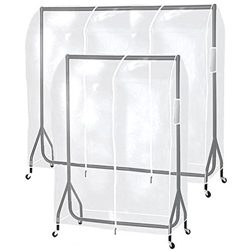 The Shopfitting Shop Clear,Transparent 2Ft 3Ft 4Ft 5Ft 6Ft Clear Transparent Clothes Rail Protective Zip Over Cover For Garment Hanging Coat Racks ® (For 3Ft Rail)