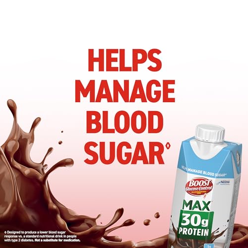 BOOST Glucose Control Max 30g Protein Nutritional Drink, Rich Chocolate, 11 Fl Oz (Pack of 12)