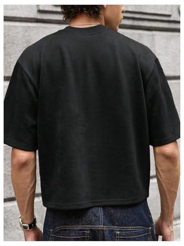 GORGLITTER Men's Cropped T Shirt Crop Top Graphic Short Sleeve Oversized Gym Boxy Tees Workout Shirts2