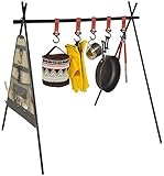 CARBABY ハンギングラック ランタンスタンド アルミ合金 折り畳める 軽量 5つ可動フック 専用収納袋付き Lサイズ 食器収納袋付き