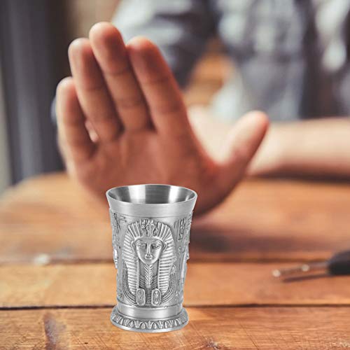 Amosfun Wine Glasses Mini Cups Cup Goblets Gothic Glass Metal Shot Beer Antique- Metal Cocktail Cup Vintage Wine Cup Hawaii Party Creative Shot Glass #TOP4