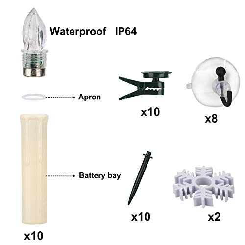 Freepower 10 Pcs Led Window Flameless Taper Candle, Battery Operated Flickering Candles Lights With Remote Timer Function, Ideal For Christmas Tree Garden Wedding Birthday Party Decoration.… #TOP6