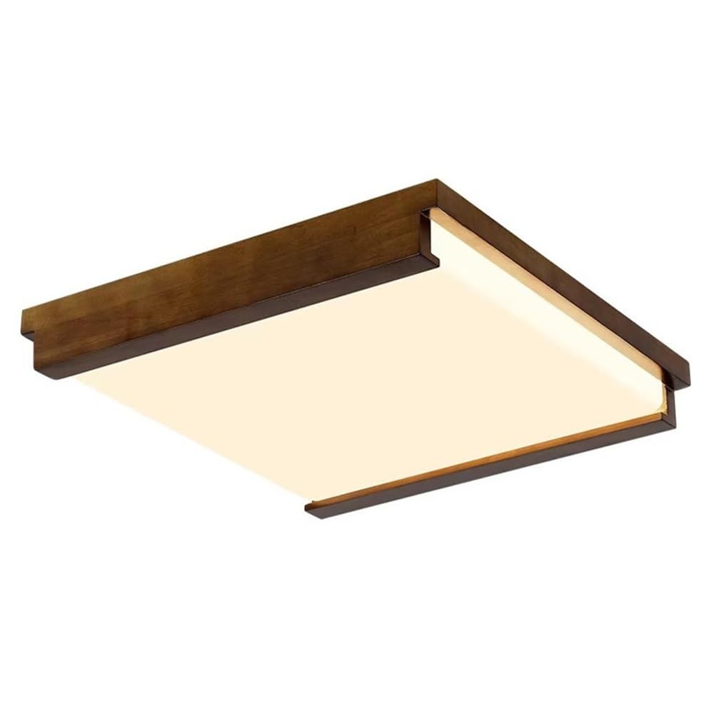Plafonnier carré en bois 42 cm plat 3 couleurs pour cuisine et chambre