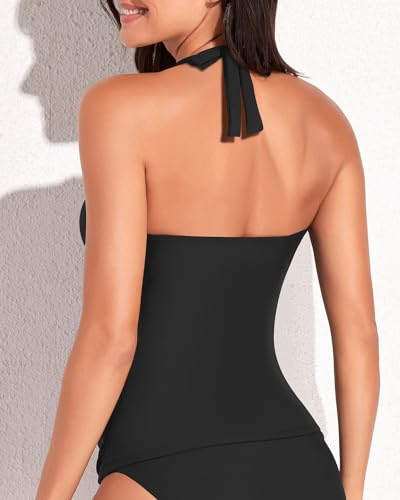 Tempt Me Women’s Tankini Top Halter Tummy Control Swim Tops Only Twist Front V Neck Bathing Suit No Bottom3