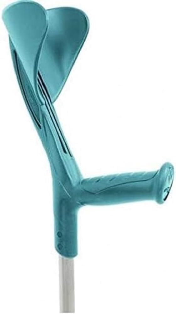 Béquille Médicales Adulte, x1, Béquilles Anglaises, Hauteur Réglable, Aluminium, Jusqu'à 150 kg, Réglage au Niveau du Brassard, Poignée Ergonomique, Embouts Antidérapants, Légères, Vert