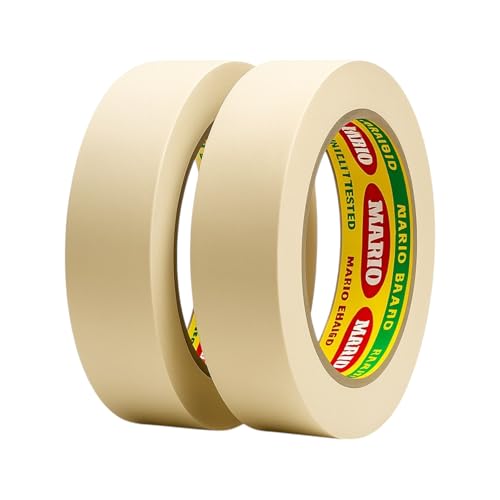 Image of Mario Masking Tape - 20 Meter Length, 12mm Width - DIY Art & Craft, Easy Tear Tape, Best for Carpenter, Labelling, Painting and leaves no residue after a peel. 2 Rolls Per Pack