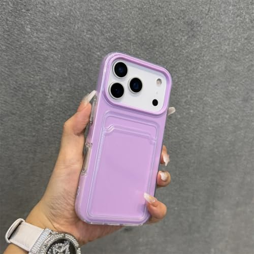 RNOZX iPhone 15 Pro Max�p �J�[�h�X���b�g�t���t�H�g�N���b�v�t���\�t�g�t�H���P�[�X �L�����f�B�J���[ �ϏՌ��J�o�[�iiPhone 15 Pro Max�p/�p�[�v���j