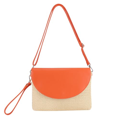 Women's Straw Shoulder Bag Casual Beach Crossbody Clutch Purse