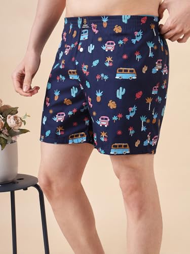 Image of Urban Scottish Ultra-Comfortable Men's Boxer Pants (Pack of 4), 100% Cotton with Stylish Print, Soft & Stretchy Elastic Waist Band, Dynamic Movement & Hardwearing Stitching,Breathable Gentle Snug Fit